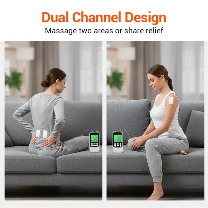 ⚡💪 पोर्टेबल Dual Channel TENS Muscle Stimulator