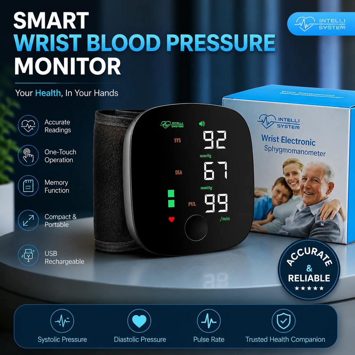 🩺✨ Digital Blood Pressure Monitor – Easy & Convenient Home Monitoring!
