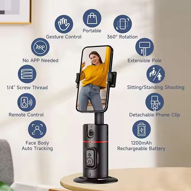 🤳🔥 AI स्मार्ट फेस ट्र्याकिङ गिम्बल – ३६०° घुम्ने सेल्फी स्टिक र ट्राइपड 📱✨