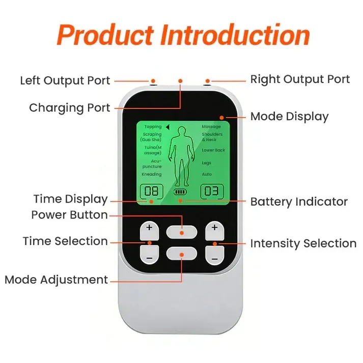 ⚡💪 पोर्टेबल Dual Channel TENS Muscle Stimulator