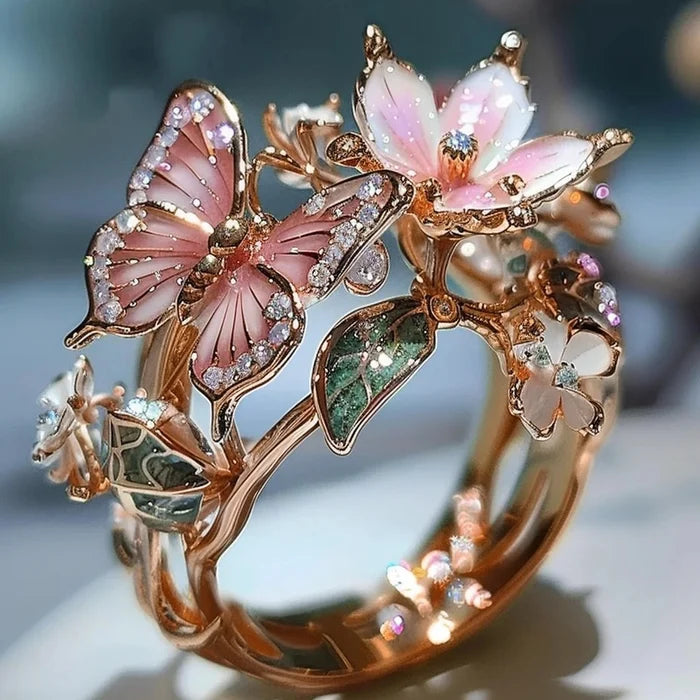 🔥🌸Butterfly Flower Ring🌸