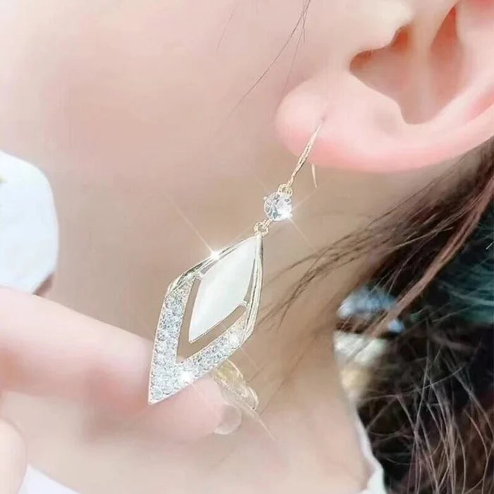 Fashion Rhombus Zircon Earrings