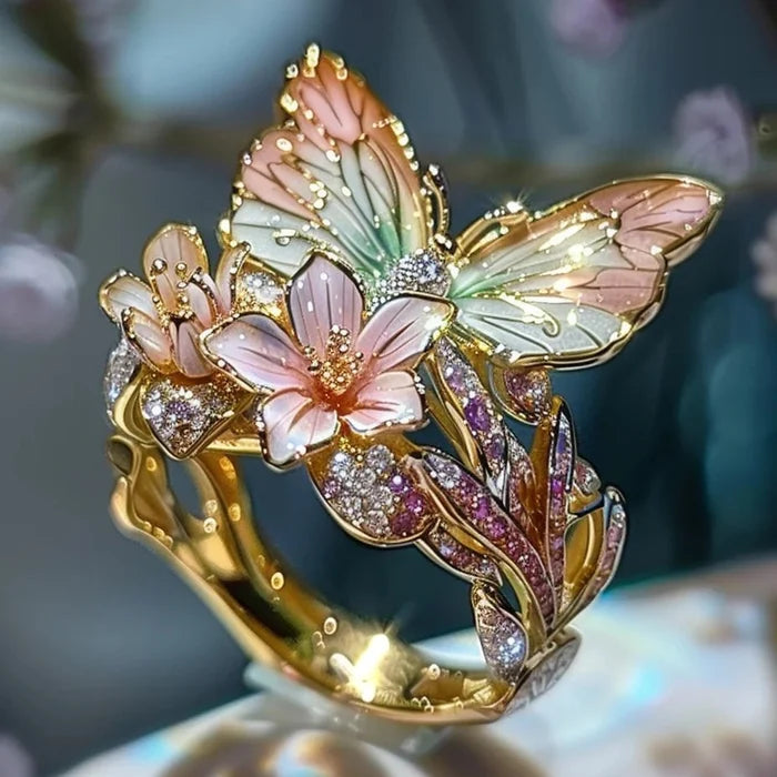 🔥🌸Butterfly Flower Ring🌸