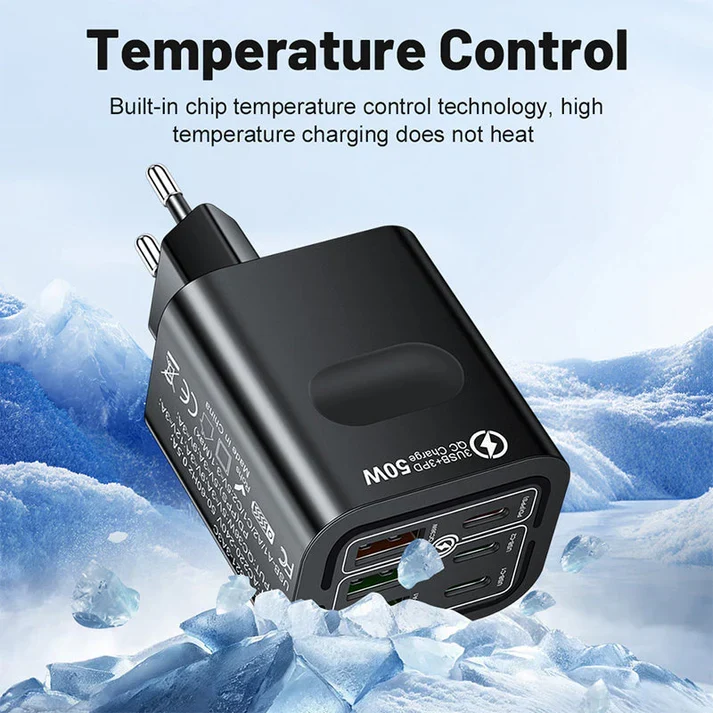 🎉 50W 6-Port USB C Wall Charger