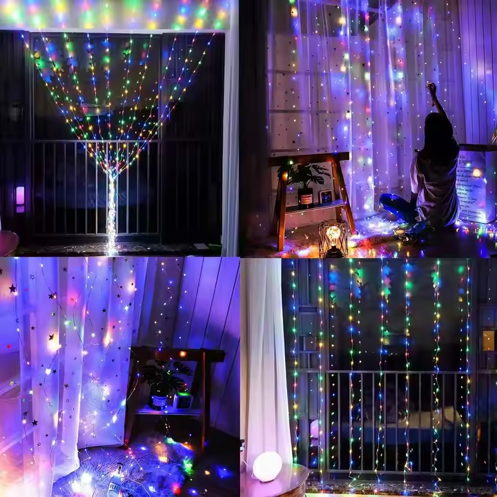 🌈✨ Multicolor LED Waterfall String Lights – Make Every Space Shine! 💡